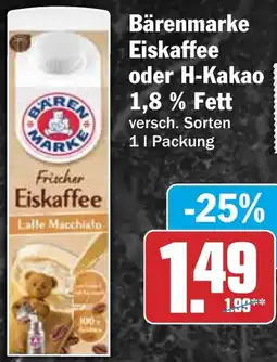 HIT Bärenmarke Eiskaffee oder H-Kakao 1,8% Fett Angebot