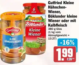 HIT Gutfried Kleine Hähnchen Wiener, Böklunder kleine Wiener oder mit Kalbfleisch Angebot