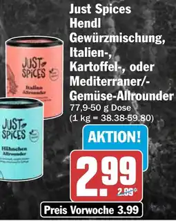 HIT Just Spices Hendl Gewürzmischung, Italien-, Kartoffel-, oder Mediterraner/- Gemüse-Allrounder Angebot