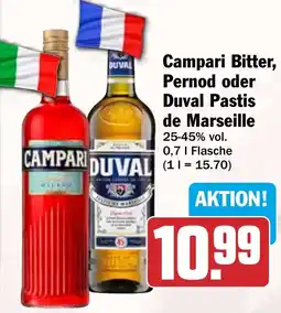 HIT Campari Bitter, Pernod oder Duval Pastis de Marseille Angebot