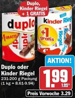 HIT Duplo oder Kinder Riegel Angebot