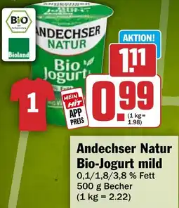 HIT Andechser Natur Bio-Jogurt mild Angebot