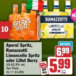 HIT Aperol Spritz, Ramazzotti Limoncello Spritz oder Lillet Berry Angebot