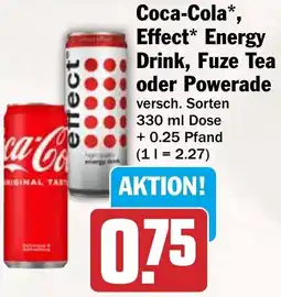 HIT Coca-Cola, Effect Energy Drink, Fuze Tea oder Powerade Angebot
