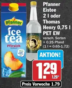 HIT Pfanner Eistee oder Thomas Henry Angebot