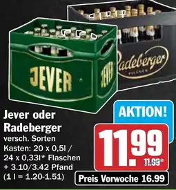 HIT Jever oder Radeberger Angebot