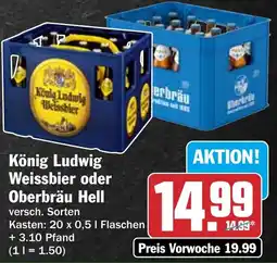HIT König Ludwig Weissbier oder Oberbräu Hell Angebot