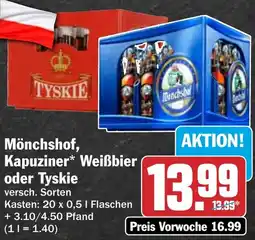 HIT Mönchshof, Kapuziner Weißbier oder Tyskie Angebot