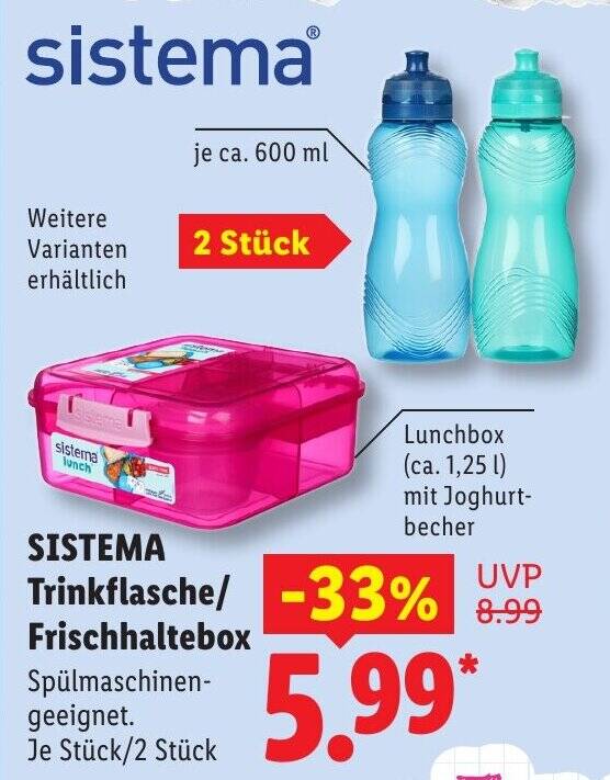 SISTEMA Trinkflasche/ Frischhaltebox Angebot bei Lidl