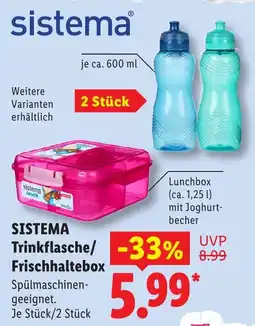 Lidl SISTEMA Trinkflasche/ Frischhaltebox Angebot