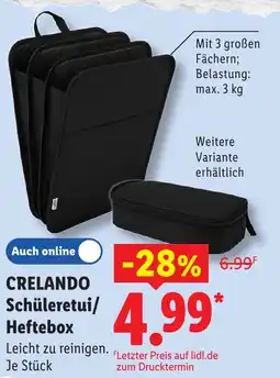 Lidl CRELANDO Schüleretui/ Heftebox Angebot