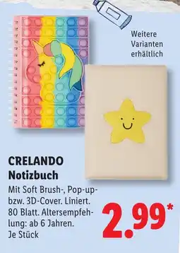 Lidl CRELANDO Notizbuch Angebot