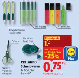 Lidl CRELANDO Schreibwaren Angebot