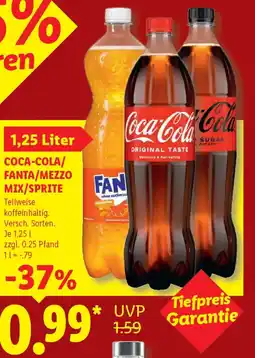 Lidl COCA-COLA/ FANTA/MEZZO MIX/SPRITE Angebot