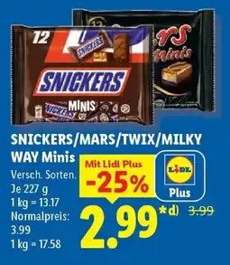 Lidl SNICKERS/MARS/TWIX/MILKY WAY Minis Angebot
