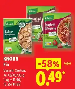 Lidl KNORR Fix Angebot