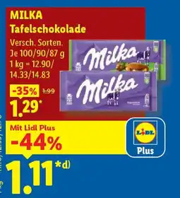 Lidl MILKA Tafelschokolade Angebot
