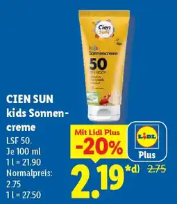 Lidl CIEN SUN kids Sonnencreme Angebot