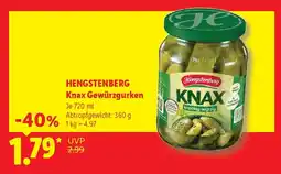 Lidl HENGSTENBERG Knax Gewürzgurken Angebot