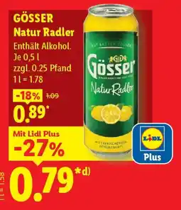 Lidl GÖSSER Natur Radler Angebot