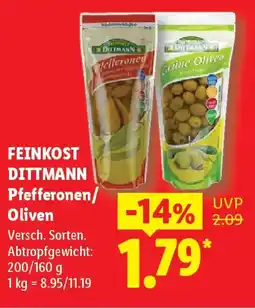 Lidl FEINKOST DITTMANN Pfefferonen/ Oliven Angebot