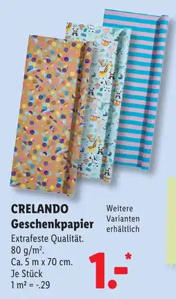 Lidl CRELANDO Geschenkpapier Angebot