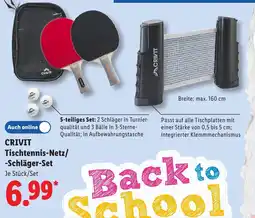 Lidl CRIVIT Tischtennis-Netz/ -Schläger-Set Angebot