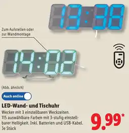 Lidl LED-Wand- und Tischuhr Angebot