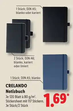 Lidl CRELANDO Notizbuch Angebot