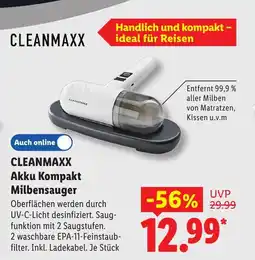 Lidl CLEANMAXX Akku Kompakt Milbensauger Angebot