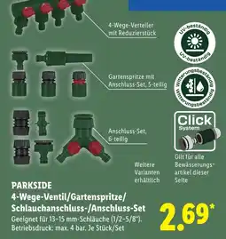 Lidl PARKSIDE 4-Wege-Ventil/Gartenspritze/ Schlauchanschluss-/Anschluss-Set Angebot