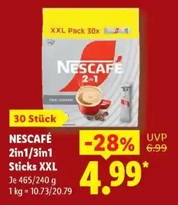 Lidl NESCAFÉ 2in1/3in1 Sticks XXL Angebot
