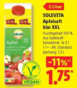 Lidl SOLEVITA Apfelsaft klar XXL Angebot