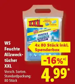 Lidl W5 Feuchte Allzwecktücher XXL Angebot