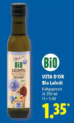 Lidl VITA D'OR Bio Leinöl Angebot