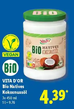 Lidl VITA D'OR Bio Natives Kokosnussöl Angebot