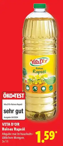Lidl VITA D'OR Reines Rapsöl Angebot