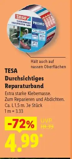 Lidl TESA Durchsichtiges Reparaturband Angebot
