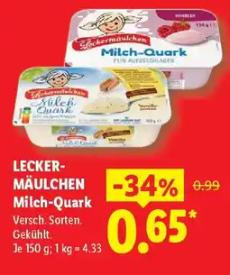 Lidl LECKER- MÄULCHEN Milch-Quark Angebot