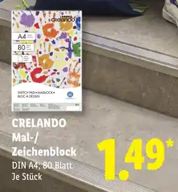 Lidl CRELANDO Mal-/ Zeichenblock Angebot