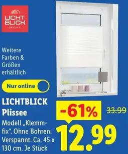 Lidl LICHTBLICK Plissee Angebot