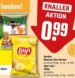 REWE Doritos Mexican Taco flavour oder Lays Chips Angebot