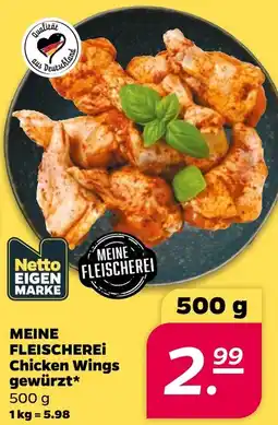 Netto MEINE FLEISCHEREi Chicken Wings gewürzt Angebot