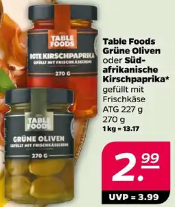 Netto Table Foods Grüne Oliven oder Südafrikanische Kirschpaprika Angebot