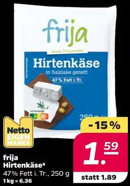 Netto frija Hirtenkäse Angebot