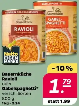 Netto Bauernküche Ravioli oder Gabelspaghetti Angebot