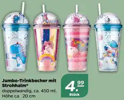 Netto Jumbo-Trinkbecher mit Strohhalm Angebot
