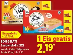 Lidl BON GELATI Sandwich-Eis XXL Angebot