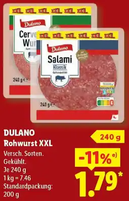 Lidl DULANO Rohwurst XXL Angebot