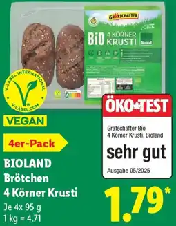 Lidl BIOLAND Brötchen 4 Körner Krusti Angebot